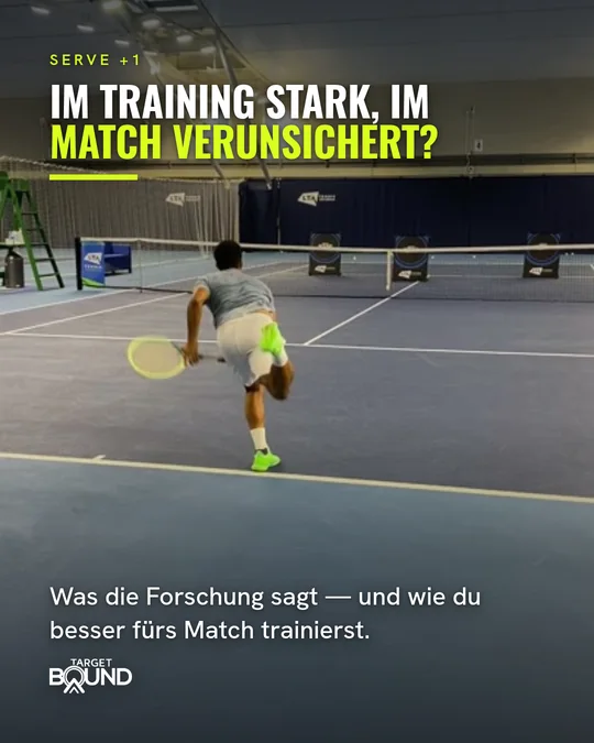 The post in German: “Im Training stark, im Match verunsichert?”