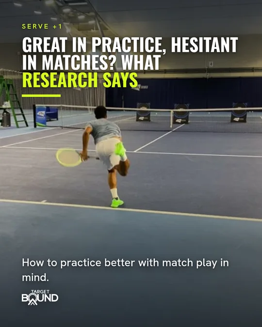 The post in English: “Great in practice, hesitant in matches? What research says”