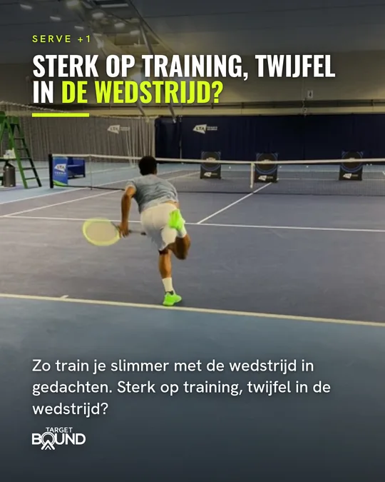 The post in Dutch: “Sterk op training, twijfel in de wedstrijd?”